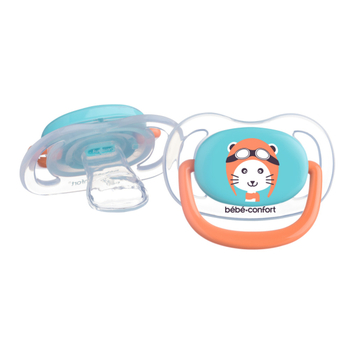 Пустышка силиконовая Bebe Confort Physio Air, анатомическая, 0-6 мес., 2 шт., синий и оранжевый (3104201770) - Pampik