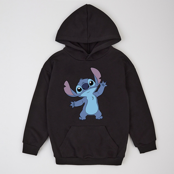 Худі на флісі Garnamama Basic Hoodie soft принт 152 Чорний (1033230.1397882) - Pampik - 6