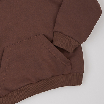 Худі на флісі Garnamama Basic Hoodie soft 128 Коричневый (1034928.1235338) - Pampik - 4