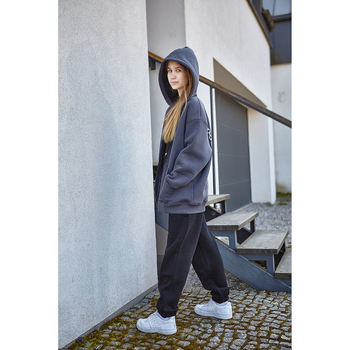 Спортивні штани на флісі Garnamama Oversize sport elastic з гумкою 146 Чорний (1041502.1407271) - Pampik - 2