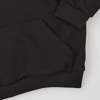 Худі на флісі Garnamama Basic Hoodie soft принт 152 Чорний (1033230.1397882) - Pampik - 4