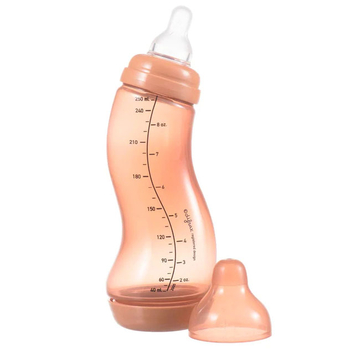 Антиколиковая бутылочка Difrax S-bottle Natural Trend, с силиконовой соской, 250 мл, Peachy (706T Peachy) - Pampik