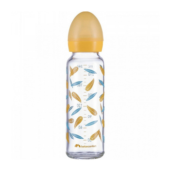 Скляна пляшечка для годування Bebe Confort PP Little Buddies з силіконовою соскою, 0-12 міс., 240 мл (3102202060) - Pampik