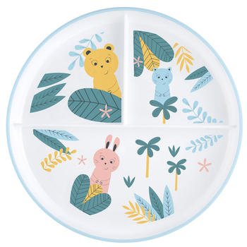 Тренировочная пластиковая тарелка Bebe Confort Little Buddies с отделениями (3105209940) - Pampik