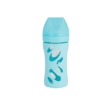 Скляна антиколікова пляшечка із силіконовою соскою Twistshake Pastel Blue, 260 мл (78583) - Pampik - 2