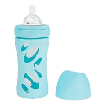 Скляна антиколікова пляшечка із силіконовою соскою Twistshake Pastel Blue, 260 мл (78583) - Pampik