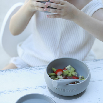 Набор посуды силиконовый MinikOiOi BLW Set I Mineral Blue (101070056) - Pampik - 2