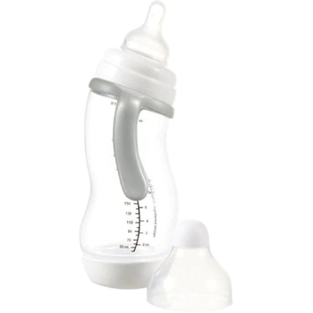 Антиколиковая бутылочка для кормления Difrax S-bottle Wide XL с силиконовой соской и ручками, 310 мл, белый (707XL) - Pampik