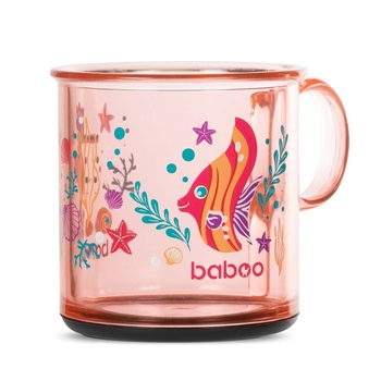 Чашка с нескользящим дном Baboo Sea Life, 12+ мес., 170 мл, розовый (8-140) - Pampik - 3