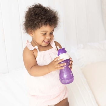 Поїльник-непроливайка Baboo із силіконовою соломинкою, 9+ міс., 360 мл, фіолетовий (8-128) - Pampik - 6