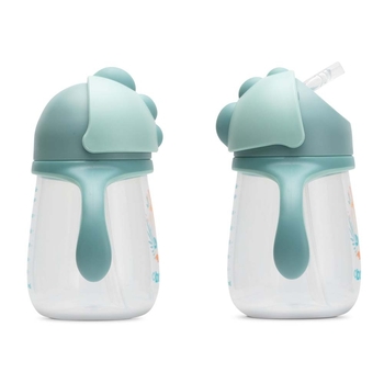 Поильник-непроливайка Baboo Safari с силиконовой соломинкой, 9+ мес., 260 мл, зеленый (8-122) - Pampik - 2