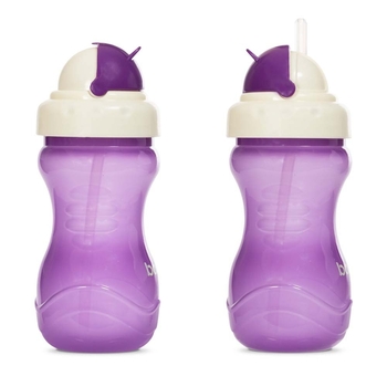Поїльник-непроливайка Baboo із силіконовою соломинкою, 9+ міс., 360 мл, фіолетовий (8-128) - Pampik - 2