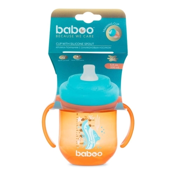 Поїльник-непроливайка Baboo Sea Life із силіконовим носиком, 6+ міс., 200 мл, помаранчевий (8-130) - Pampik - 4