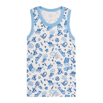 Майка Ляля 4БК101-1 4БК101-2 4БК101-3 БК101-3 4БК01 140 Белый Голубой (576927.511633) - Pampik