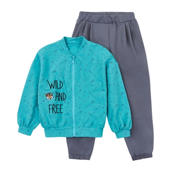 Спортивний костюм Ляля К2ДВ102 98 Сірий Блакитний (784161.1128231) - Pampik