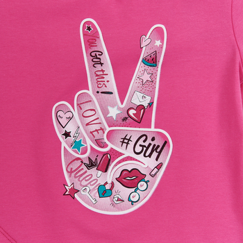 Футболка Ляля 3СК143 104 Розовый Белый (740344.1053792) - Pampik - 3