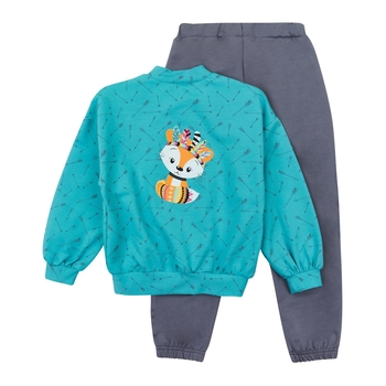 Спортивний костюм Ляля К2ДВ102 92 Сірий Блакитний (784160.1128231) - Pampik - 2