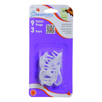 Заглушки для розеток DreamBaby Euro, 9 заглушок + 3 ключі (G142E) - Pampik - 2