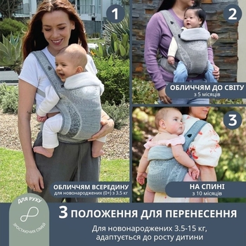 Рюкзак-переноска DreamBaby Inspire Grey (G2460) - Pampik - 5