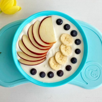 Набор: коврик и тарелка с крышкой Twistshake Pastel Blue (78130) - Pampik - 3