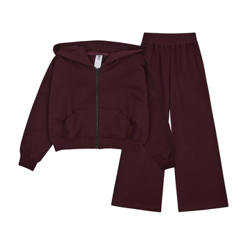 Спортивний костюм Garnamama, бомбер з капішоном, Брюки-палаццо Season 2025 170 Бордовий (1055953.1421212) - Pampik