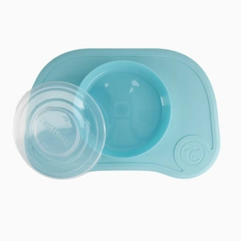 Набор: коврик и тарелка с крышкой Twistshake Pastel Blue (78130) - Pampik - 2