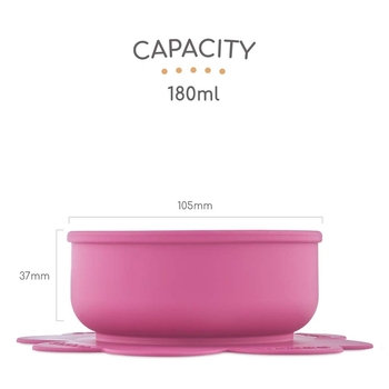 Мисочка силіконова Baboo з основою-присоскою, 6+ міс, фіолетовий (9-036) - Pampik - 8