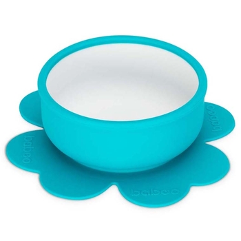Мисочка силиконовая Baboo с основой-присоской, 6+ мес, бирюзовый (9-022) - Pampik