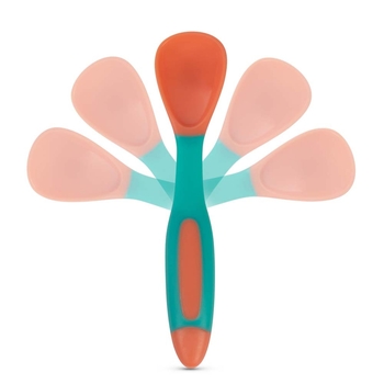 Набор гибких ложек и вилок Baboo, 6+ мес, персиковый (10-036) - Pampik - 4