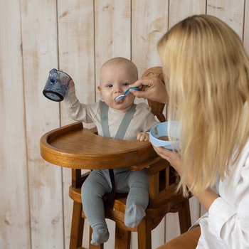 Мисочка Baboo з кришкою та ложечкою, 6+ міс, синій (9-029) - Pampik - 5