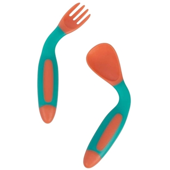 Набор гибких ложек и вилок Baboo, 6+ мес, персиковый (10-036) - Pampik