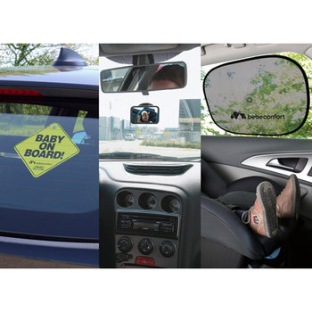 Набор для безопасной поездки Bebe Confort Travel Safety Kit: зеркало, знак и шторка (3203201300) - Pampik - 4