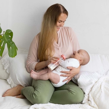 Скляна пляшечка для годування Baboo Sea Life, антиколікова, 240 мл, 3+ міс., помаранчевий (3-118) - Pampik - 5