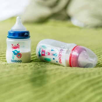 Бутылочка для кормления Baboo Marine, антиколиковая, 250 мл, средний поток, 3+, красный (3-116) - Pampik - 4