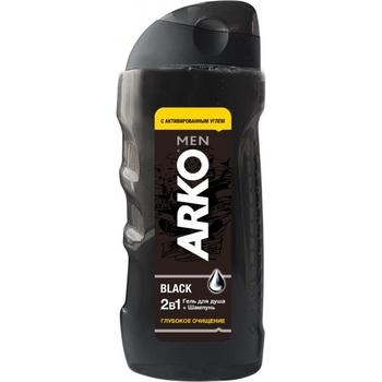 Гель для душу та шампунь Arko Men 2 in 1 Black, 260 мл - Pampik