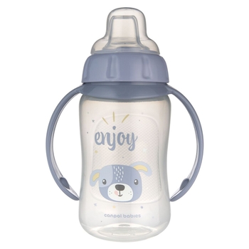 Кружка тренувальна Canpol babies Cute Animals з силіконовим носиком, 320 мл, синій (56/512_blu2) - Pampik