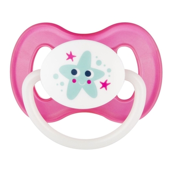 Пустушка латексна кругла Canpol babies Love&Sea, 0-6 міс., рожевий (22/606_new pink) - Pampik
