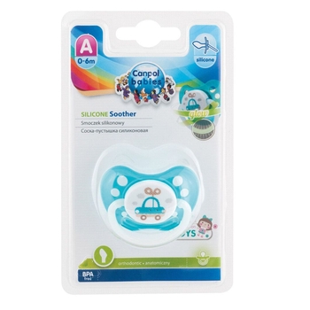 Силіконова анатомічна пустушка Canpol Babies Toys, 0-6 міс., блакитний (23/256 Блакитний) - Pampik - 4