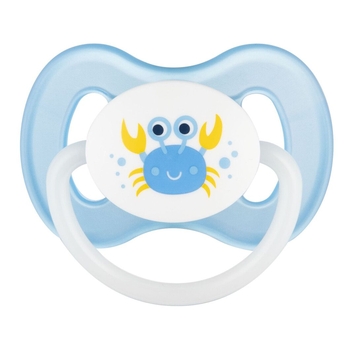 Пустышка латексная круглая Canpol babies Love&Sea, 0-6 мес., голубой (22/606_new blue) - Pampik