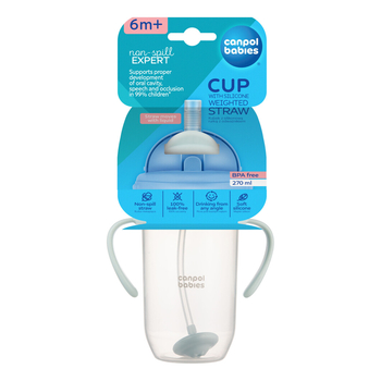 Кружка-непроливайка Canpol babies з трубочкою та обтяжувачем, 270 мл, зелений (56/623_gre) - Pampik - 5