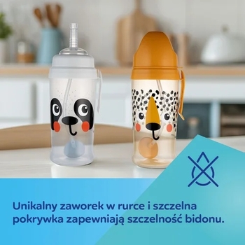 Кружка-непроливайка Canpol babies BabiesBoo Гепард з трубочкою та обтяжувачем, 350 мл, помаранчевий (56/510_ora) - Pampik - 5