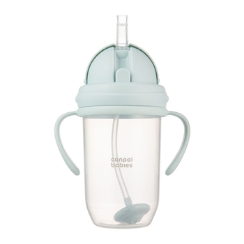 Кружка-непроливайка Canpol babies з трубочкою та обтяжувачем, 270 мл, зелений (56/623_gre) - Pampik