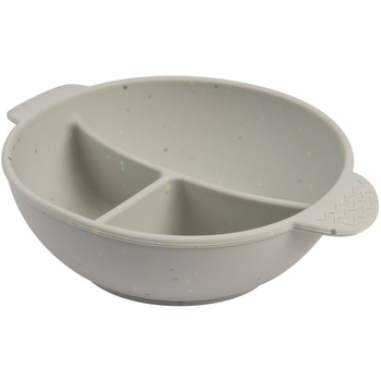 Мисочка силіконова на присосці Canpol babies Dots з секціями, сірий (51/403_grey) - Pampik