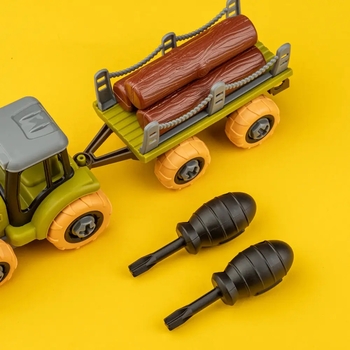 Игровой набор-конструктор OTAMANKO Веселый хутор: трактор з прицепом, грузовик с прицепом и конь (532.01.66) - Pampik - 6