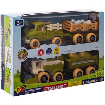 Ігровий набір-конструктор OTAMANKO Веселий хутір: комбайн з причепом, вантажівка з причепом та вівці (532.01.67) - Pampik - 2
