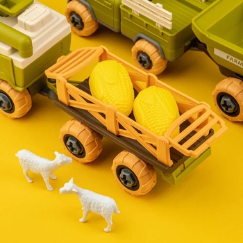 Ігровий набір-конструктор OTAMANKO Веселий хутір: комбайн з причепом, вантажівка з причепом та вівці (532.01.67) - Pampik - 8