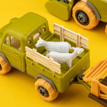 Ігровий набір-конструктор OTAMANKO Веселий хутір: комбайн з причепом, вантажівка з причепом та вівці (532.01.67) - Pampik - 7