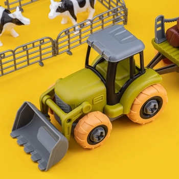 Ігровий набір-конструкторOTAMANKO Веселий хутір: трактор з причепом та фермер з коровами (532.01.56) - Pampik - 3