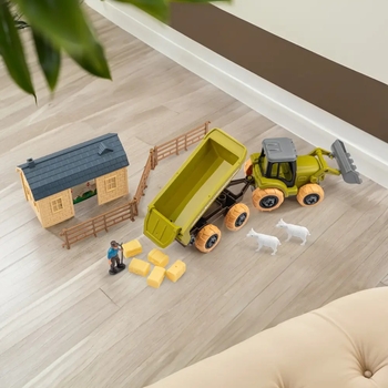 Ігровий набір-конструкторOTAMANKO Веселий хутір: трактор з причепом та ферма з вівцями та курями (532.01.60) - Pampik - 10