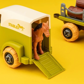 Ігровий набір-конструктор OTAMANKO Веселий хутір: трактор з двома причепами, кінь та вівці (532.01.65) - Pampik - 8